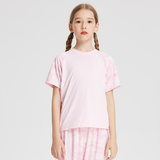 【运动必备，吸湿速干】夏季新款儿童男女童提花短袖速干衣童装运动速干健身外穿打底杉 商品图5
