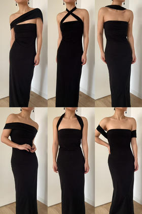 My Dearest｜1139DRBK POTION MIDI DRESS [ 黑色针织抹胸连衣裙]