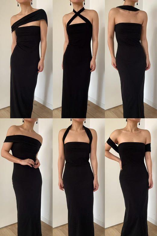 My Dearest｜1139DRBK POTION MIDI DRESS [ 黑色针织抹胸连衣裙] 商品图0