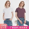 2024高端190g高支双面液氨丝光棉t恤女夏短袖纯棉百搭白色圆领t恤 商品缩略图0