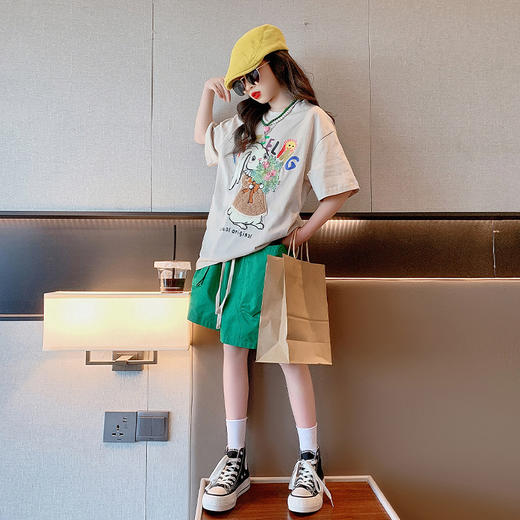 【俏皮卡通，萌趣多多！】女童短袖T恤棉质卡通夏季新款，儿童洋气女孩时尚中大童半袖t上衣-lm!-ry 商品图3