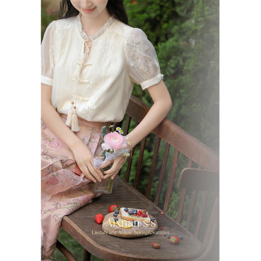 【65折秒杀】鹿向南新品 「知意」新中式衬衫半裙套装L35609 商品图2