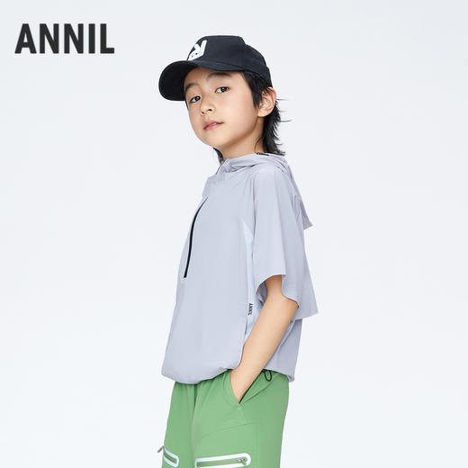 男女童轻薄运动衣带帽上衣夏季新款安奈儿童装实体店同款AM425614 商品图1