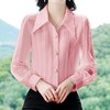 TZF-衬衫女长袖2024年春装新款设计感小众时尚纯色衬衣肌理感高档小衫 商品缩略图1