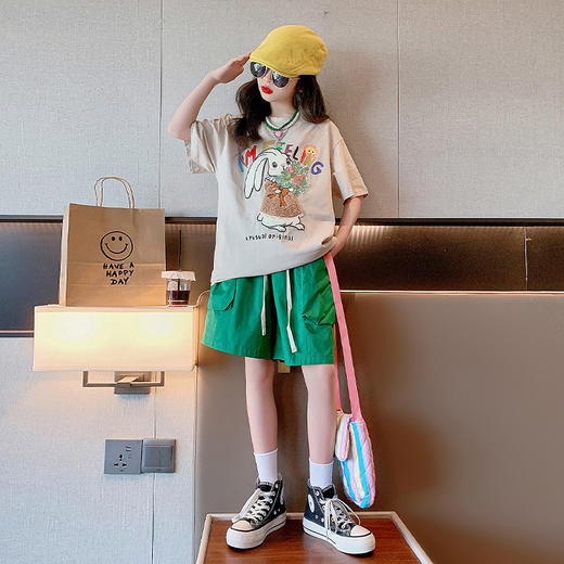 【俏皮卡通，萌趣多多！】女童短袖T恤棉质卡通夏季新款，儿童洋气女孩时尚中大童半袖t上衣-lm!-ry 商品图1