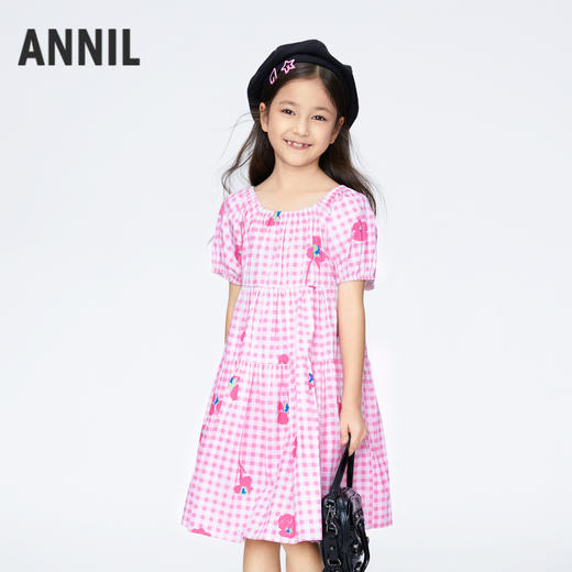 女童纯棉小清新格子裙裙子夏季新款安奈儿童装实体店同款AG423771 商品图0