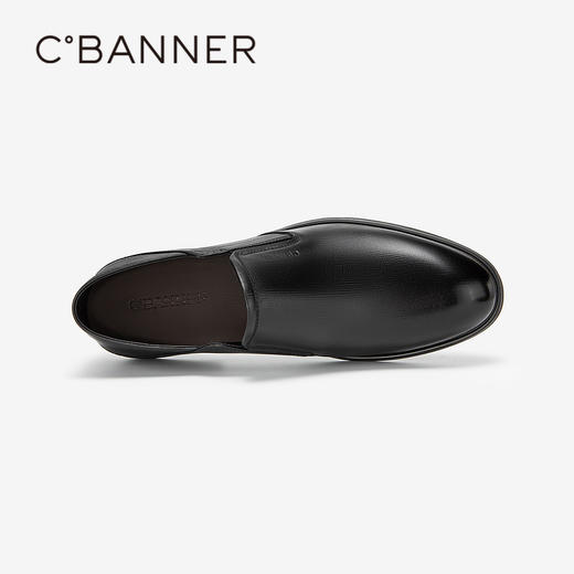 千百度男鞋春夏男士正装皮鞋英伦风商务休闲一脚蹬办公室A24121906 商品图2