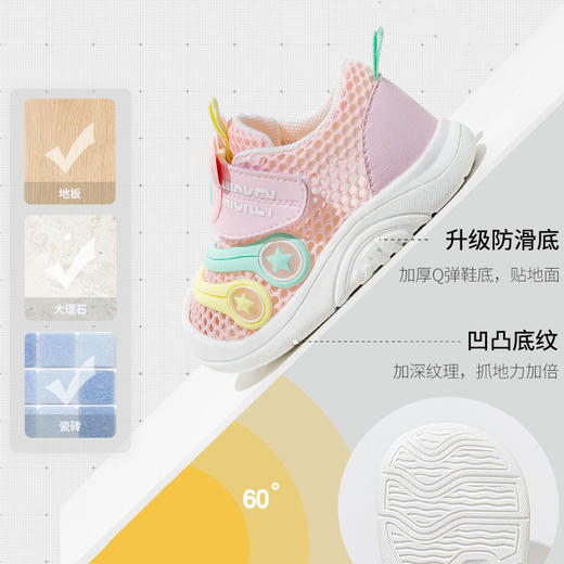 布拉米勒女宝宝学步鞋春夏款网面小童透气婴儿鞋子夏季宝宝鞋子 商品图8