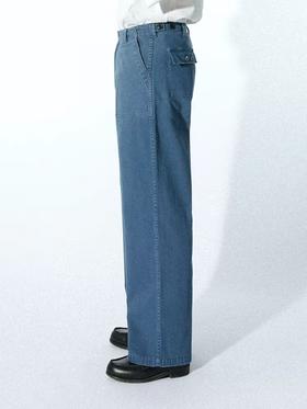 SUPERTOFU(SPTF)/RC-SS24-P053/磨损做旧 人字纹 OG107 法工蓝 面包长裤