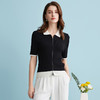 EITIE爱特爱夏季新款时尚气质通勤撞色翻领针织上衣B2401304 商品缩略图4