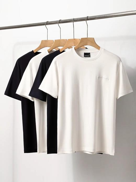 阿妈尼同款奢级水柔棉签名系列短袖T恤 商品图0