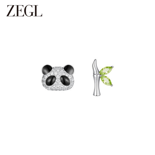 ZEGL设计师竹韵系列熊猫耳钉2024年新款爆款耳环女高级感银针耳饰 商品图4