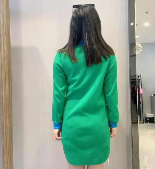 2JMZ撞色拼接修身针织长袖连衣裙20919（绿A）DT129 秋季 290943000028 商品图3