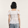 谜底露肩上衣短袖女2024年夏季新品浪漫少女感亲肤小衫242MS0667 商品缩略图2
