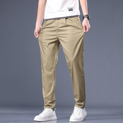 【竹纤维】【新款DYG】大依优型大码松紧腰休闲裤直筒长裤男舒适弹力休闲简约百搭加肥加大男装夏季薄款 商品图2