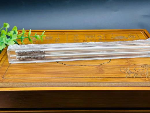 百福银碗银筷子银勺子 银餐具三件套  200克999银 图案随机 瑕疵 商品图5