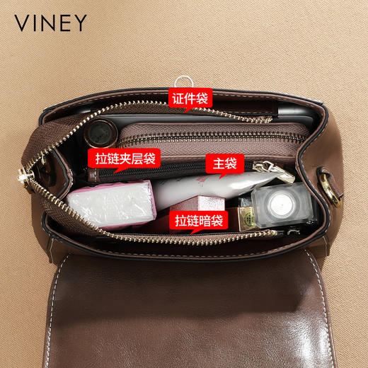 单肩小包 | VINEY含牛皮2024新款复古轻奢斜跨单肩小包5451 商品图12