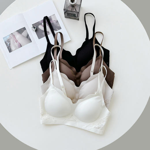 老米优品👙提托力nice!!塑造好胸型！《波浪小花边 无痕无钢圈裸感半固定透气杯文胸  》有胸下垂困扰的菇凉，宝藏款安利哟！NY240402D 商品图3
