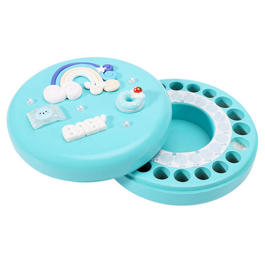 【记录孩子成长过程】儿童乳牙纪念盒 女孩乳牙盒 DIY木制宝宝掉换牙齿保存盒 手工制作 收纳保存 一盒多用 商品图4