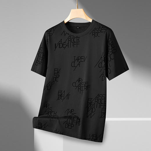 【丝光棉】【新款DPF】大依优型大码短袖T恤圆领加肥加大男装大号大码上衣男士休闲半袖夏季 商品图1