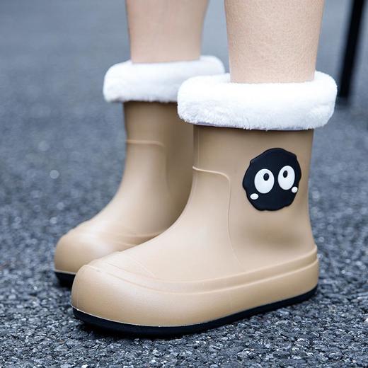 【韩版可爱怪兽卡通雨鞋】女防滑防水鞋外出加绒保暖雨靴学生户外水靴 商品图2