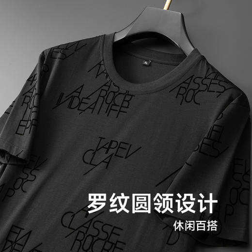 【丝光棉】【新款DPF】大依优型大码短袖T恤圆领加肥加大男装大号大码上衣男士休闲半袖夏季 商品图2