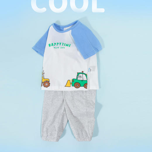 贝贝怡童装儿童短袖套装2024新款夏季薄款男童衣服上衣裤子两件套ZB2DT021 商品图1