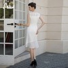 AD夏季白色连衣裙女高端法式荷叶边显瘦背心裙透视雪纺接拼鱼尾裙 商品缩略图4