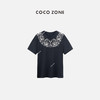 COCO ZONE2024刺绣镂空设计短袖T恤百搭通勤圆领上衣CC2A0413 商品缩略图0