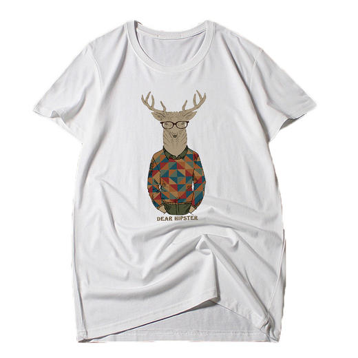 【纯棉】【新款DAL】大码夏季短袖T恤潮款圆领印花多色加肥加大男士打底上衣半袖 商品图4