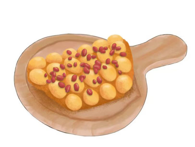 【红豆鸡蛋仔】