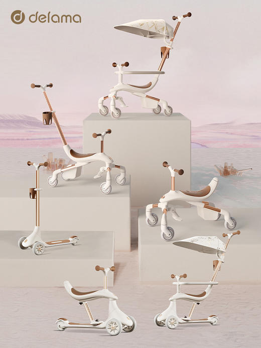 德拉玛儿童平衡滑板车宝宝婴儿溜娃神器六合一轻便平衡四轮车 商品图4