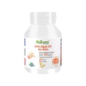 （菜鸟）Aurora儿童DHA藻油复合维生素胶囊进口维他命60粒婴幼儿专用补脑