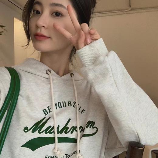 金蘑菇菇【 假日甜心 自制卫衣】多版本字母印花连帽卫衣套装 商品图2