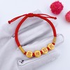 【限时7.5折】【定价黄金】足金 3D硬金烤漆金榜题名红绳调节成品手串(AA3DSC00439)（预售产品下单后不退款不退货不换货不补差价）（预售产品下单后不退款不退货不换货不补差价） 商品缩略图3