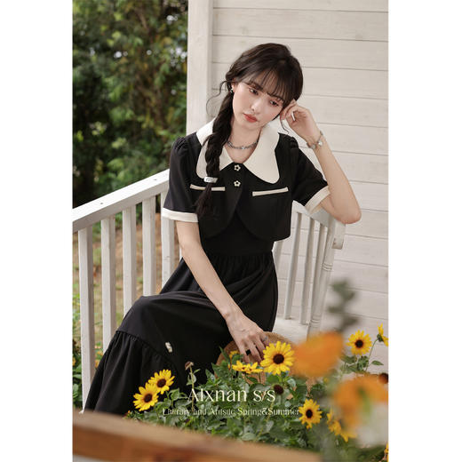 鹿向南「花想容」法式气质吊带连衣裙女年 L35328 商品图0