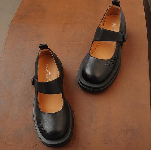 BIUCILI 「 黑巧饼干」 原创文艺小个子厚底学院风玛丽珍女单鞋 商品图0