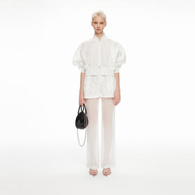 lost in echo2024春夏新品设计师品牌双层真丝透视长裤透气舒适