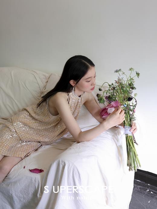 闪闪亮片挂脖小众设计感显瘦A版挂脖无袖上衣 商品图3