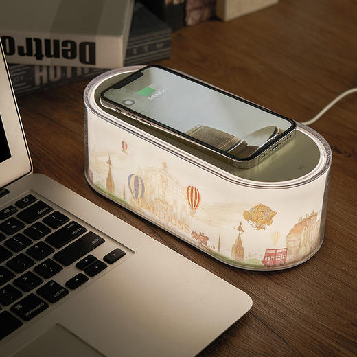 大英博物馆 欧洲文化艺术系列 热气球 流光艺境 小方盒 无线充 小夜灯 手机无线充 夜灯 送礼 生日礼物 商品图1