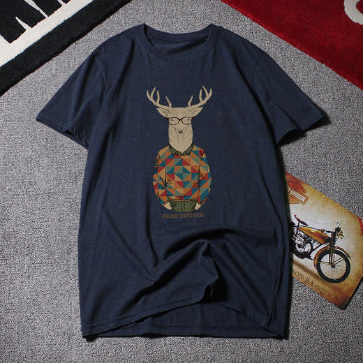 【纯棉】【新款DAL】大码夏季短袖T恤潮款圆领印花多色加肥加大男士打底上衣半袖 商品图0