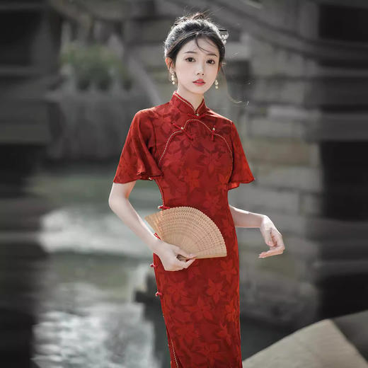 日常修身，高腰气质敬酒服改良旗袍XL-24109 商品图3