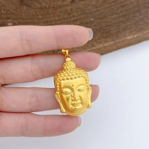 【限时克减150元】足金999.9 古法空心福字佛头吊坠(ANWZGFDZ00160-3)（预售产品下单后不退款不退货不换货不补差价） 商品图3