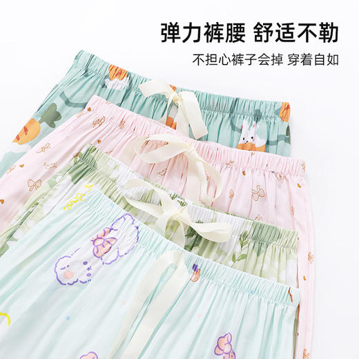 【商场同款】熳洁儿 夏季人棉印花单裤百搭显瘦阔腿裤升级版带口袋花花裤24203020/24203021 商品图5