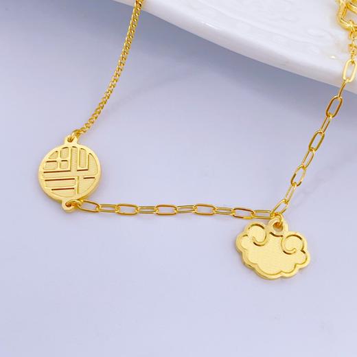 【限时克减150元】足金999.99 【精品】五9黄金调节AB链如意锁福牌手链(ACSL00143)（预售产品下单后不退款不退货不换货不补差价）（预售产品下单后不退款不退货不换货不补差价） 商品图2