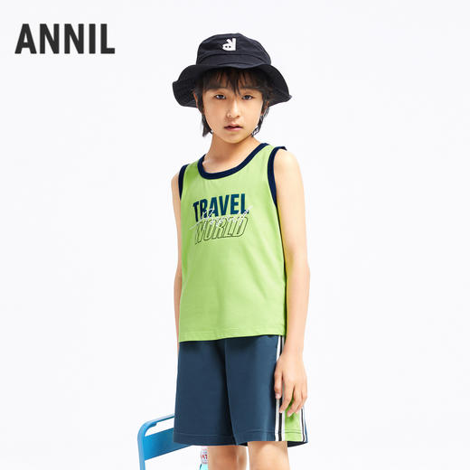 男童凉感SORONA圆领背心套装夏季新款安奈儿童装EB422108 商品图1