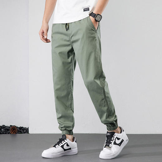 【纯棉】【新款DYG】大依优型大码束脚休闲裤潮款松紧腰长裤男舒适休闲简约百搭加肥加大男装 商品图1