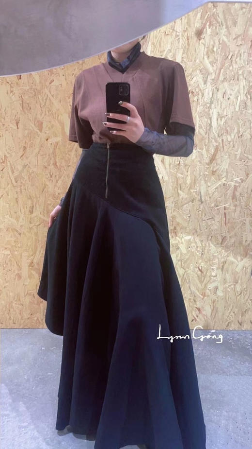 牛仔不对称半裙 商品图0