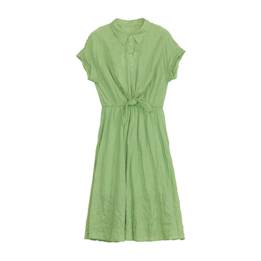 谜底连衣裙短袖女2024夏季新品通勤风设计感收腰中长裙242ML0705 商品图4