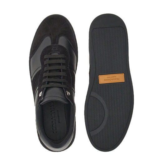 【一】FERRAGAMO 菲拉格慕 男士标识装饰低帮休闲鞋 黑色 765745 商品图3